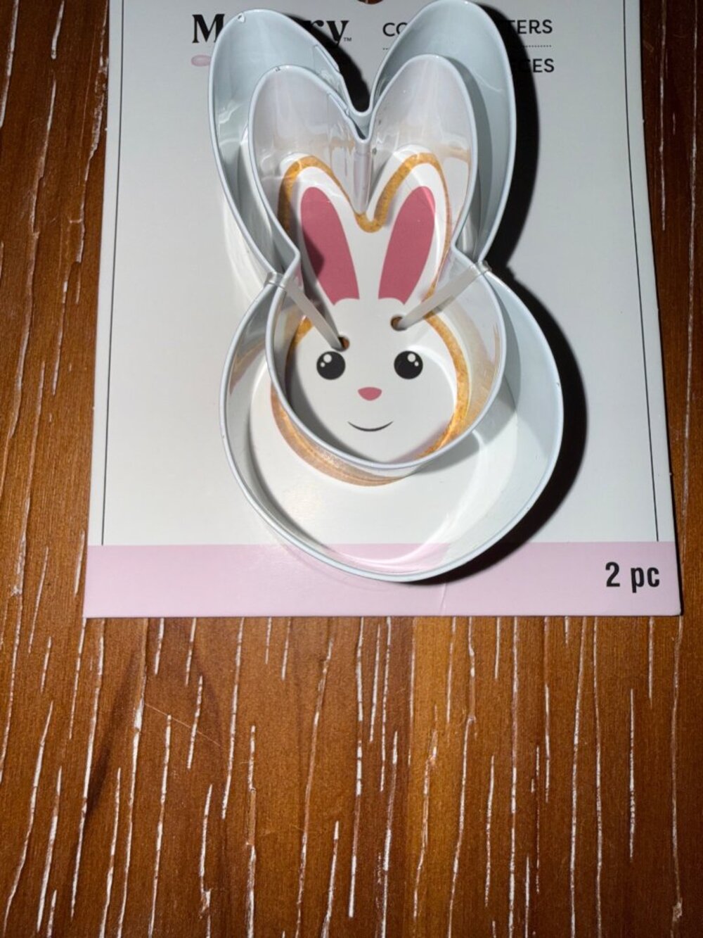 Bunny-Shaped Cookie Cutter Set 2-Piece Food Safe Hand Wash Easter Baking Accesso